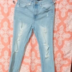 Aeropostale Light Blue Ripped Skinny Jeans